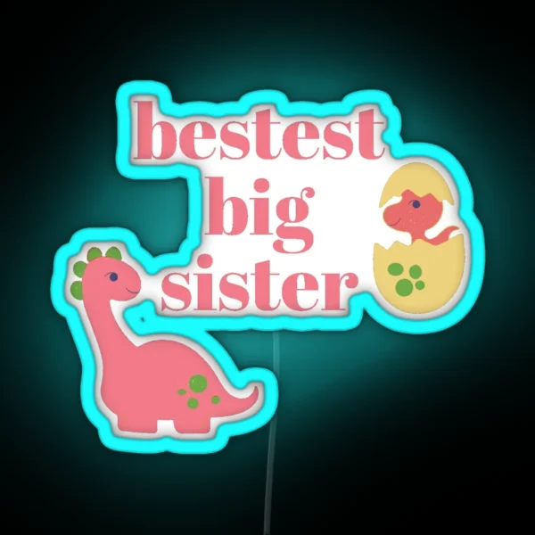 Cute Big Sister Little Sister RGB Neon Sign