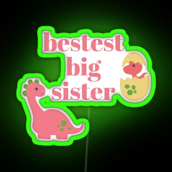 Cute Big Sister Little Sister RGB Neon Sign