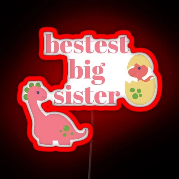 Cute Big Sister Little Sister RGB Neon Sign