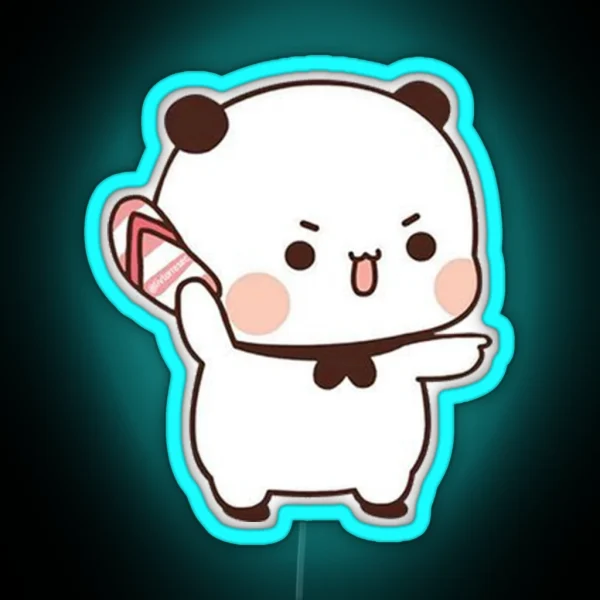 Cute Bubu Is Throwing Flip Flops At Dudu Since He RGB Neon Sign