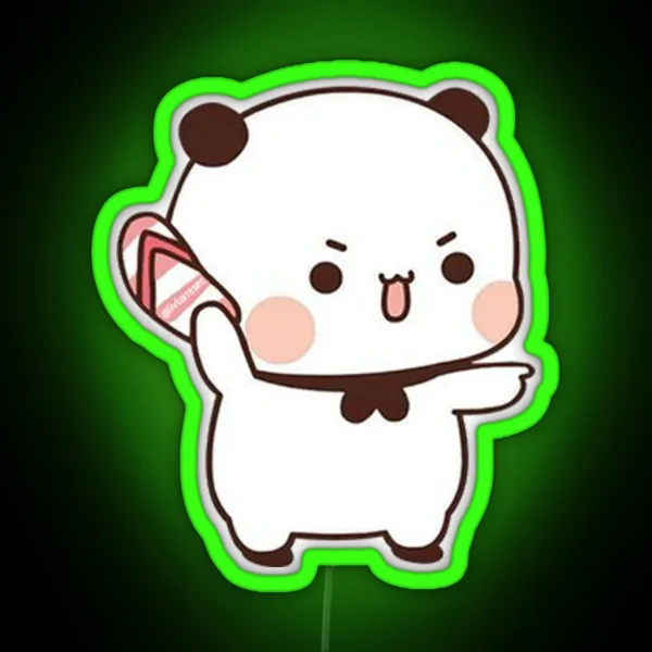 Cute Bubu Is Throwing Flip Flops At Dudu Since He RGB Neon Sign