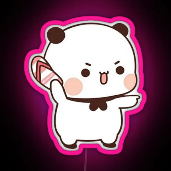 Cute Bubu Is Throwing Flip Flops At Dudu Since He RGB Neon Sign