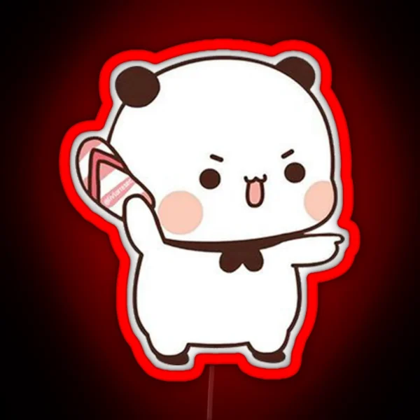 Cute Bubu Is Throwing Flip Flops At Dudu Since He RGB Neon Sign