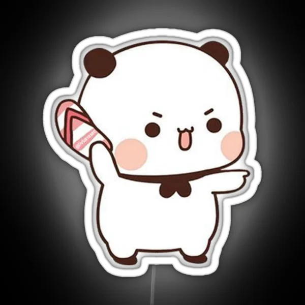 Cute Bubu Is Throwing Flip Flops At Dudu Since He RGB Neon Sign