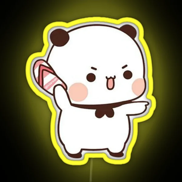 Cute Bubu Is Throwing Flip Flops At Dudu Since He RGB Neon Sign