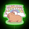 Neon RGB Sign Featuring Adorable Capybara with Rainbow Vibrant Colors