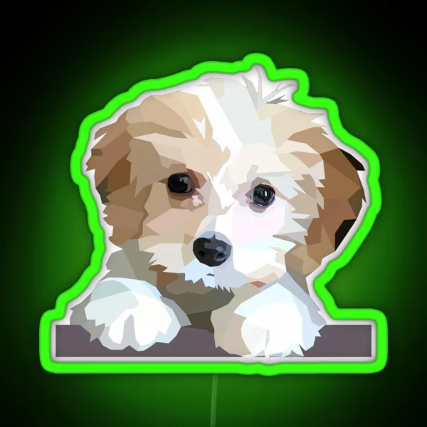 Cute Cavachon Dog RGB Neon Sign