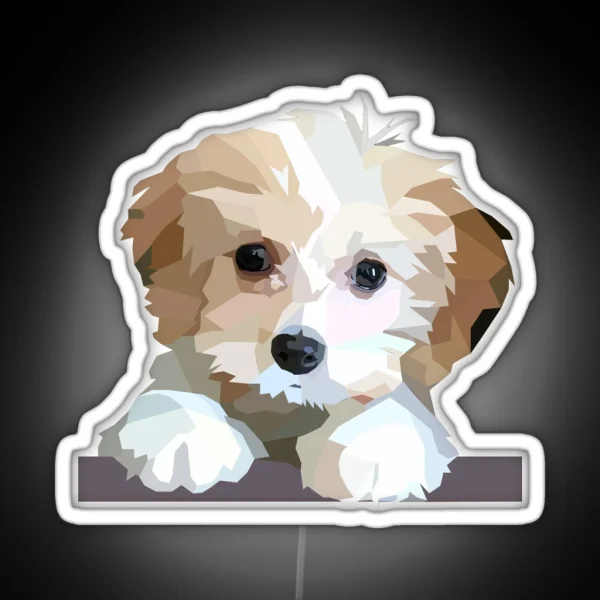 Cute Cavachon Dog RGB Neon Sign