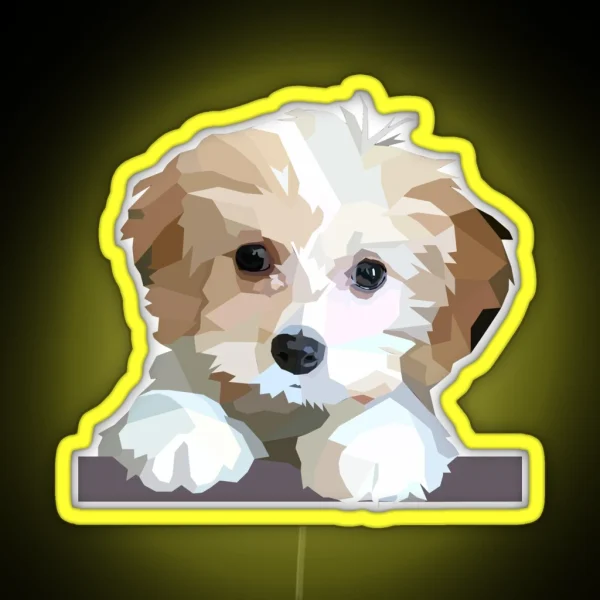 Cute Cavachon Dog RGB Neon Sign