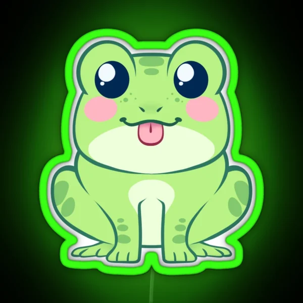 Cute Chibi Frog RGB Neon Sign