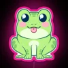 Vibrant Color Changing Chibi Frog RGB Neon Wall Art Sign
