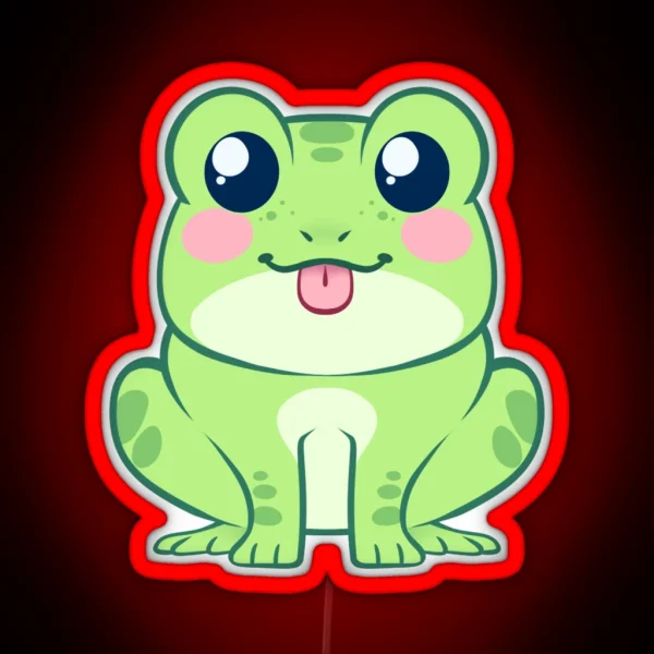 Cute Chibi Frog RGB Neon Sign