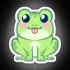 Handcrafted Chibi Frog Neon Sign with Color-Changing RGB Lighting Features