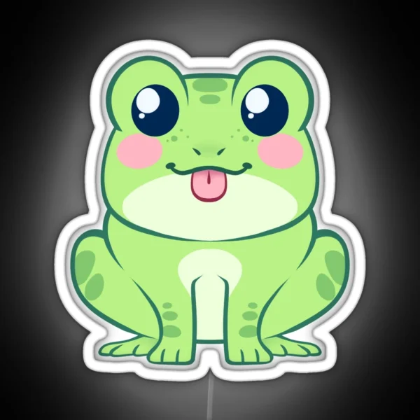 Cute Chibi Frog RGB Neon Sign