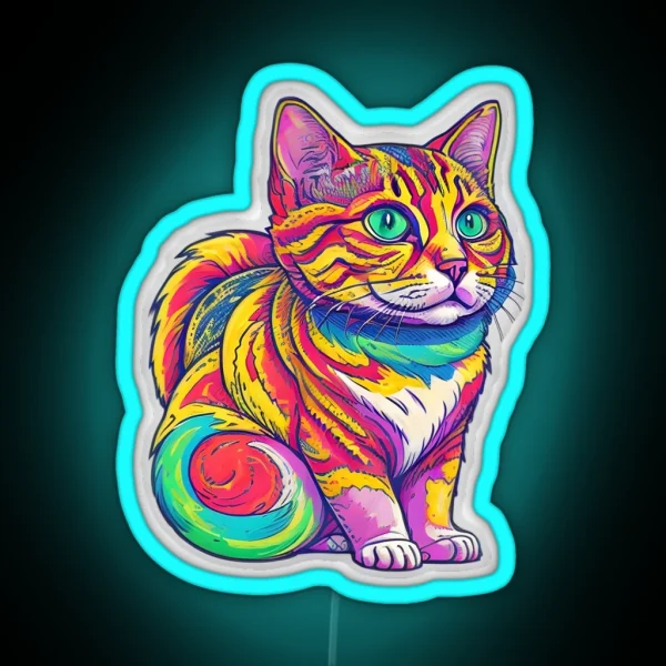 Cute Colorful Cat Led RGB Neon Sign