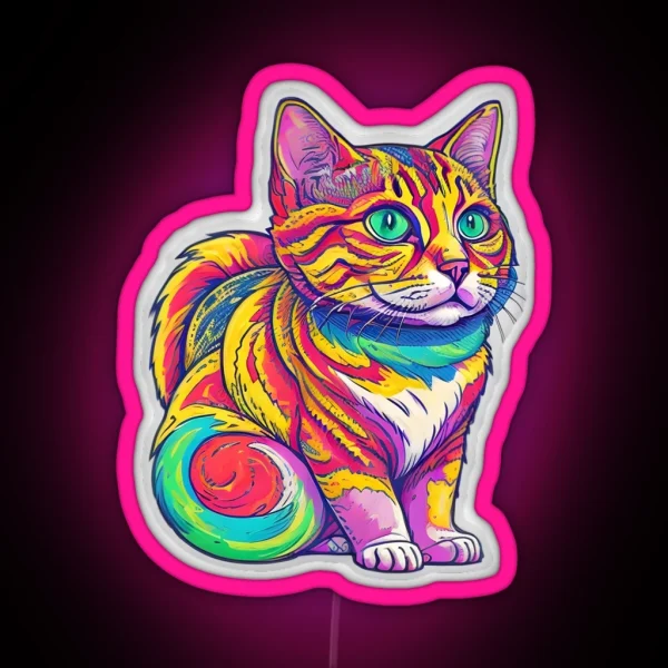 Cute Colorful Cat Led RGB Neon Sign
