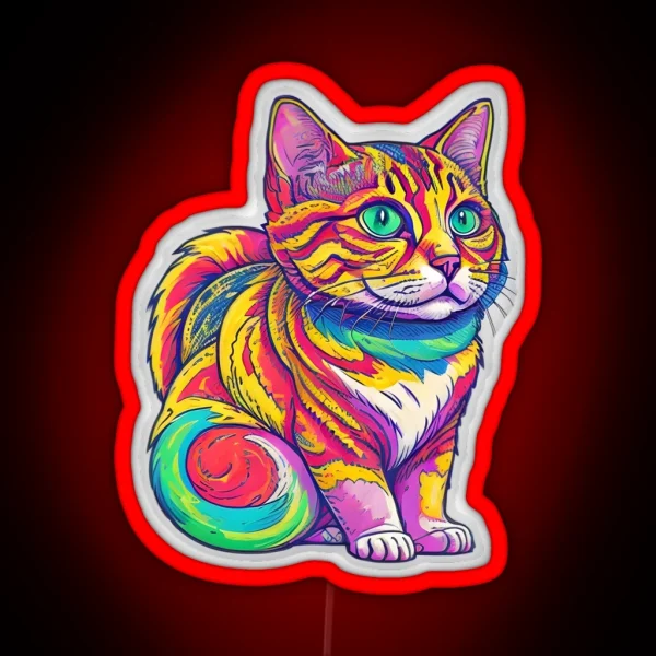 Cute Colorful Cat Led RGB Neon Sign