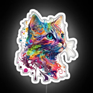 Cute Colourful Cat RGB Neon Sign