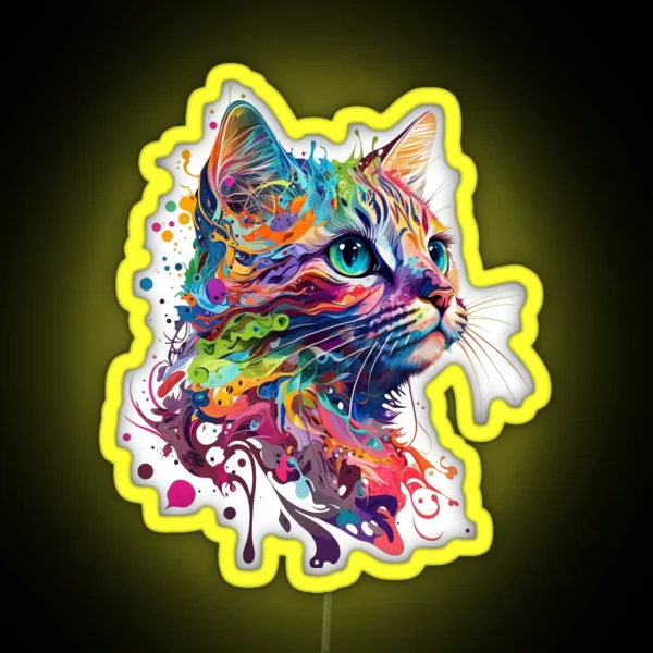 Cute Colourful Cat RGB Neon Sign