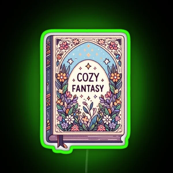 Cute Cozy Fantasy Book Led With Flowers RGB Neon Sign