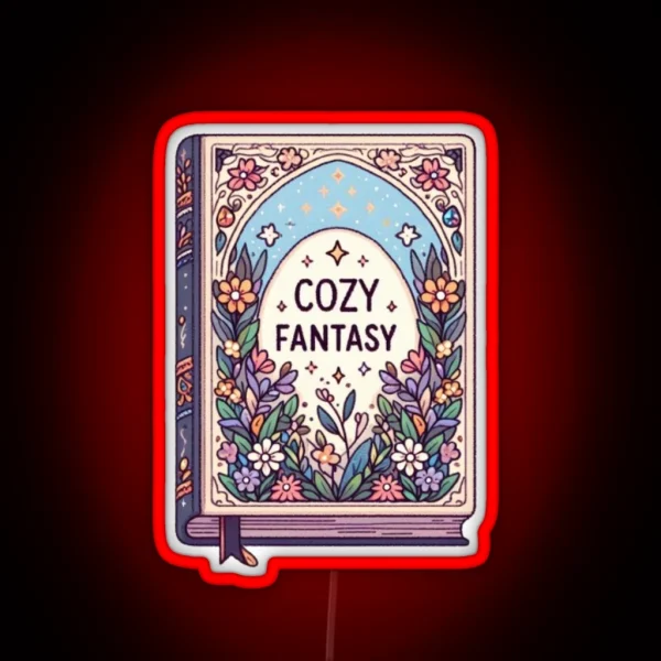 Cute Cozy Fantasy Book Led With Flowers RGB Neon Sign