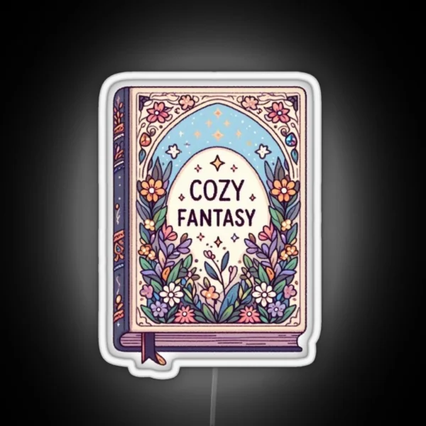 Cute Cozy Fantasy Book Led With Flowers RGB Neon Sign