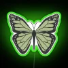 Sage Green Neon Butterfly Wall Decor for Whimsical Home Accents