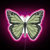 Whimsical Sage Green Butterfly Neon Sign in Dainty Indie Style