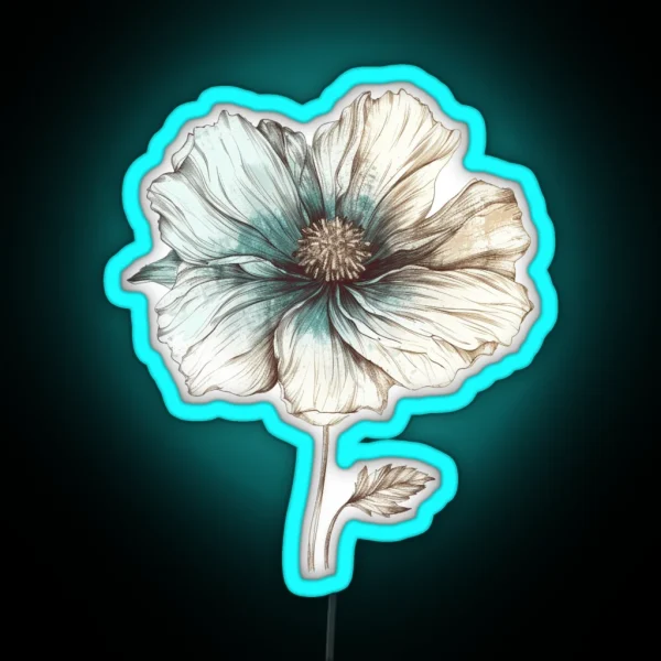 Cute Delicate Blossom Flower RGB Neon Sign