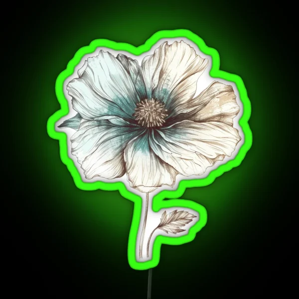 Cute Delicate Blossom Flower RGB Neon Sign