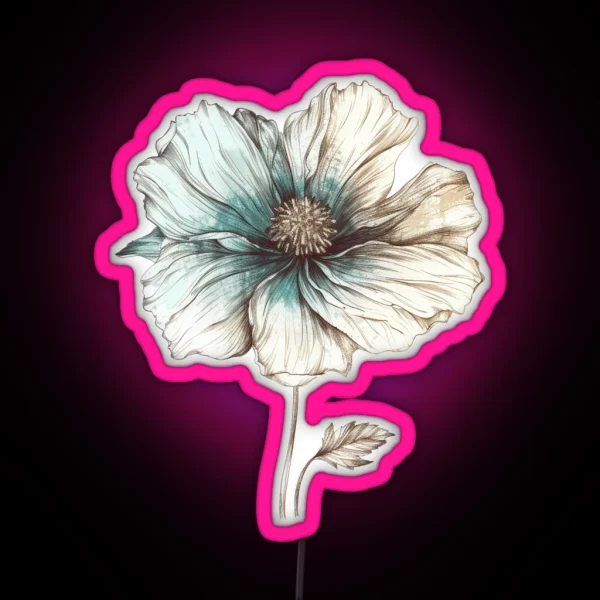 Cute Delicate Blossom Flower RGB Neon Sign