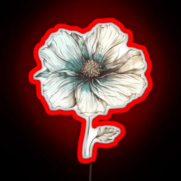 Cute Delicate Blossom Flower RGB Neon Sign