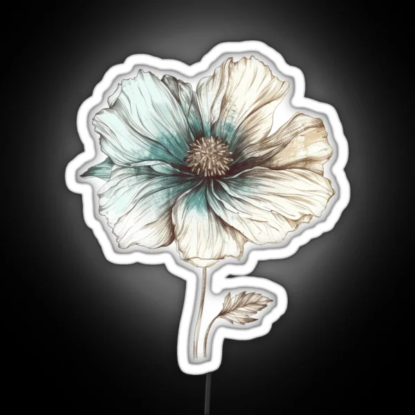 Cute Delicate Blossom Flower RGB Neon Sign
