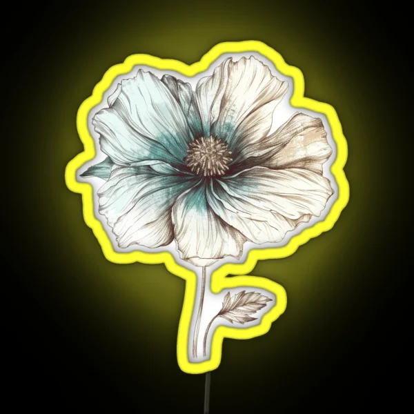 Cute Delicate Blossom Flower RGB Neon Sign