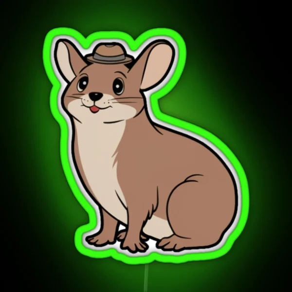 Cute Dessie Hyrax In Cartoon Style RGB Neon Sign