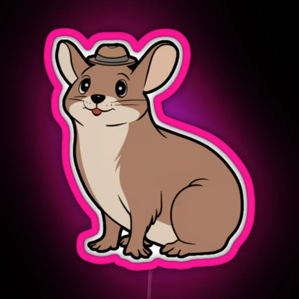 Cute Dessie Hyrax In Cartoon Style RGB Neon Sign