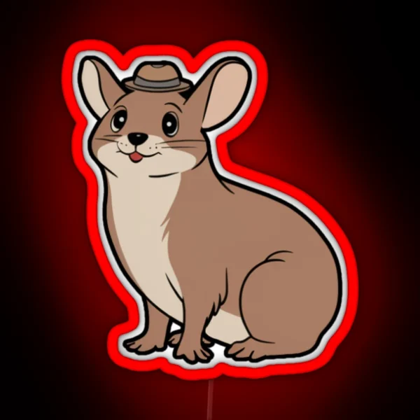 Cute Dessie Hyrax In Cartoon Style RGB Neon Sign