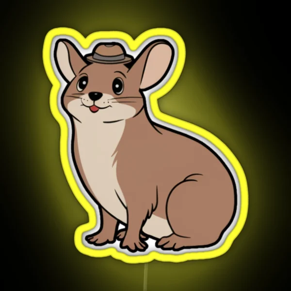 Cute Dessie Hyrax In Cartoon Style RGB Neon Sign