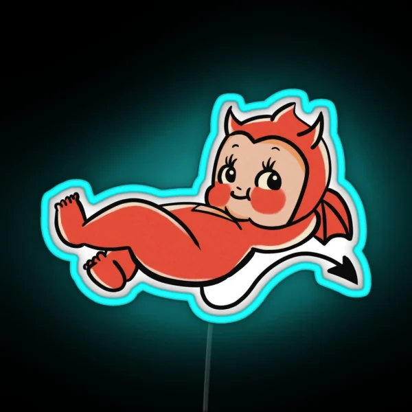 Cute Devil Child RGB Neon Sign