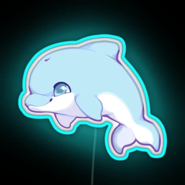 Cute Dolphin RGB Neon Sign