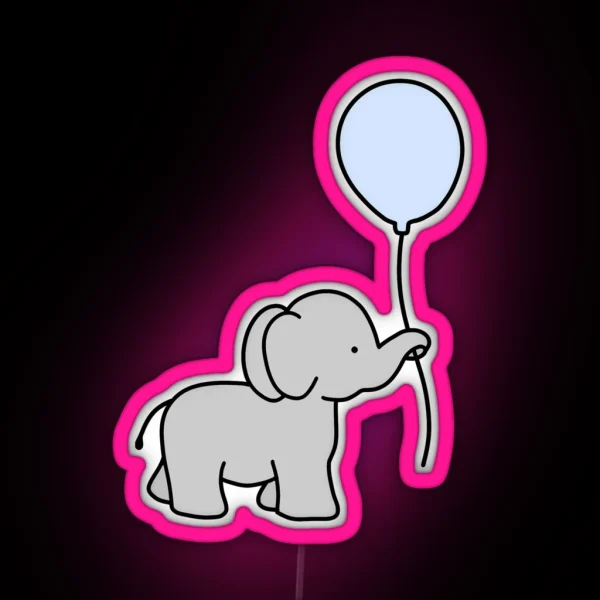Cute Elephant RGB Neon Sign