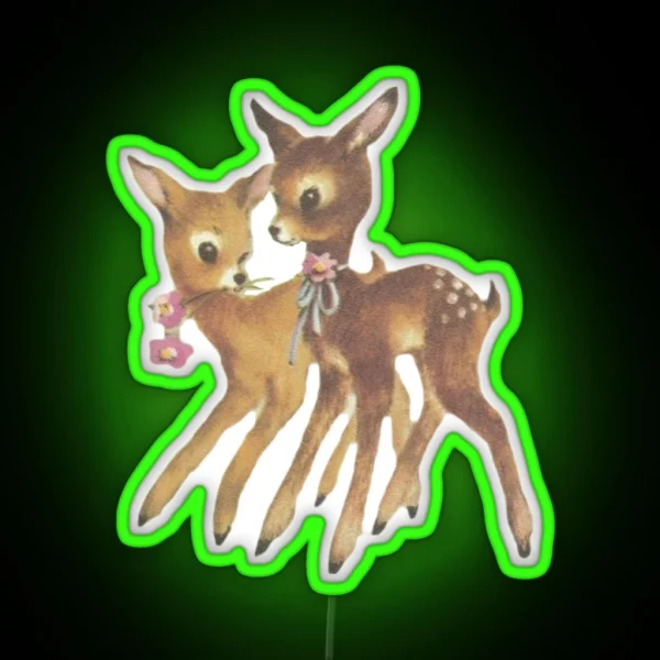 Cute Fawns RGB Neon Sign