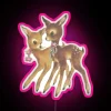 Vibrant RGB Neon Sign Displaying Adorable Cute Fawns Images