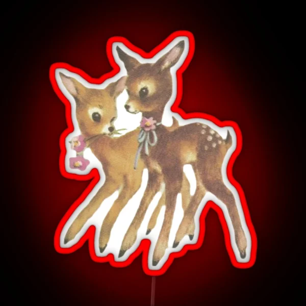 Cute Fawns RGB Neon Sign