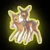 Add whimsical woodland charm with vibrant cute fawn neon decor.