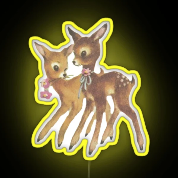 Cute Fawns RGB Neon Sign
