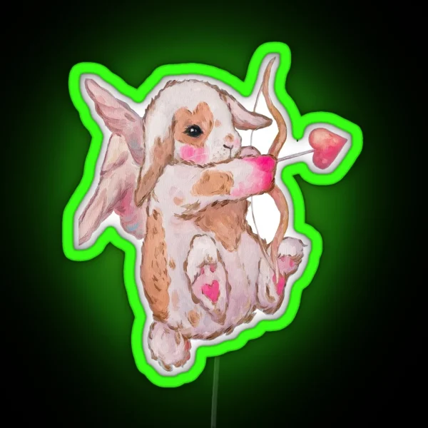 Cute Flirty Bunny RGB Neon Sign