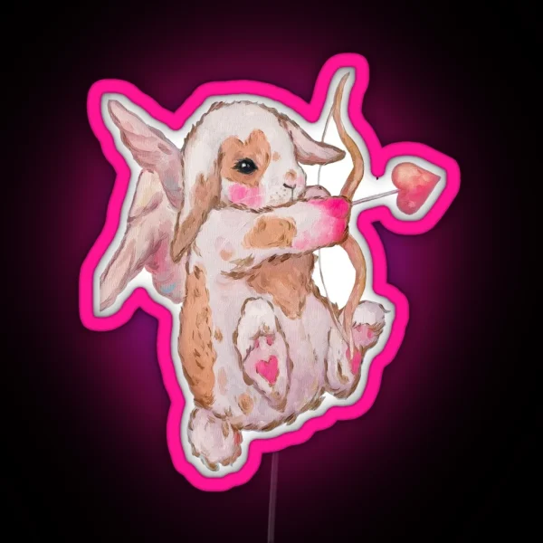 Cute Flirty Bunny RGB Neon Sign
