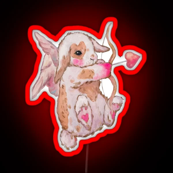 Cute Flirty Bunny RGB Neon Sign
