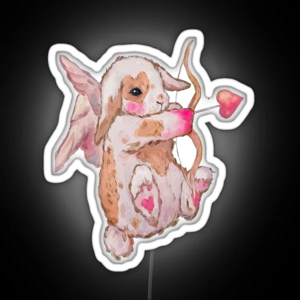 Cute Flirty Bunny RGB Neon Sign